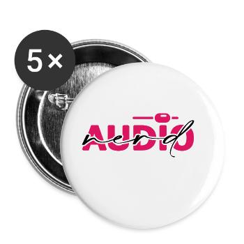 Audio Music Nerd Minimal Techno DJ - Buttons large 2.2''/56 mm (5-pack) - white - Front