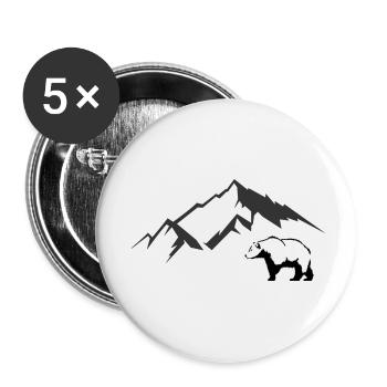 Bear Mountains - Buttons large 2.2''/56 mm (5-pack) - white - Front