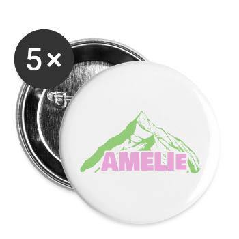 Bergsteigen Amelie - Buttons groß 56 mm (5er Pack) - Weiß - Vorne