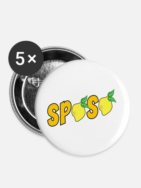 Italienischer Hochzeitsbräutigam - Buttons groß 56 mm (5er Pack) - Weiß