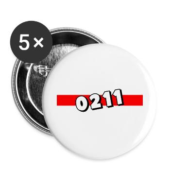 0211 Vorwahl Düsseldorf D NRW Rhein - Buttons groß 56 mm (5er Pack) - Weiß - Vorne