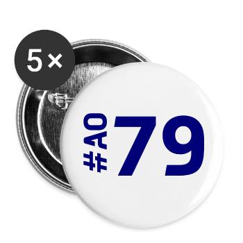 AO79 - Lot de 5 grands badges (56 mm) - blanc - Devant