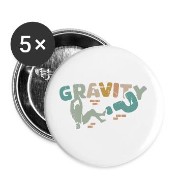 retro bouldering climbing wall usedlook icon logo - Buttons large 2.2''/56 mm (5-pack) - white - Front