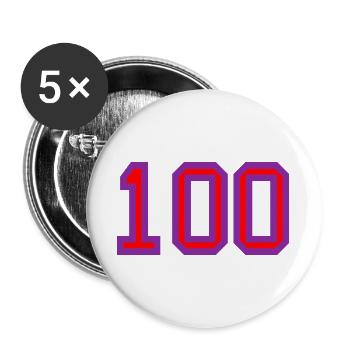 100. 100 YEARS. 100th ANNIVERSARY. BIRTHDAY 100 - Buttons large 2.2''/56 mm (5-pack) - white - Front