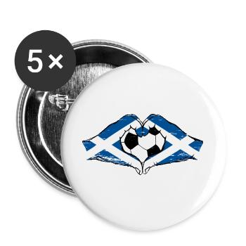 Scotland flag football hands heart shape used - Buttons large 2.2''/56 mm (5-pack) - white - Front