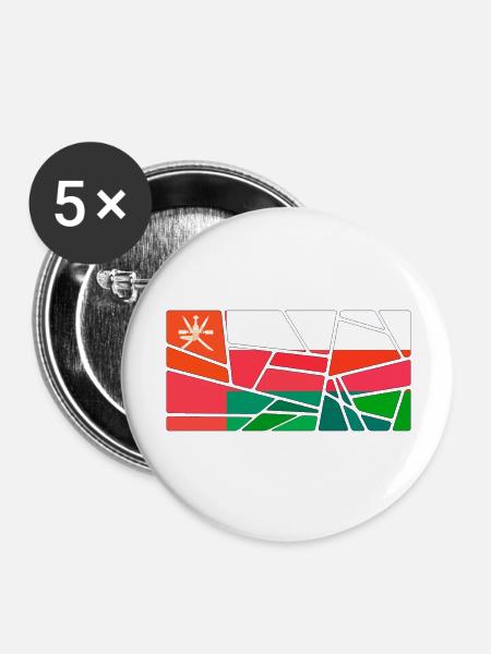 Oman als Oman - Buttons groß 56 mm (5er Pack) - Weiß