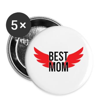 Best Mom - Mother's Day - Buttons large 2.2''/56 mm (5-pack) - white - Front