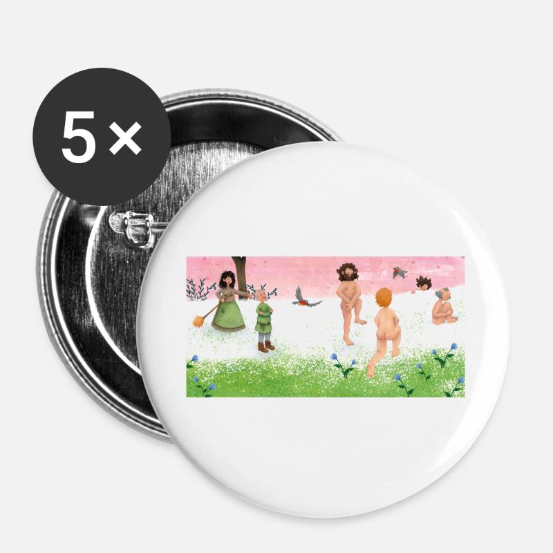 The Little Robber's Daughter - Buttons large 2.2''/56 mm (5-pack) - white