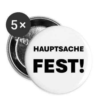 Hautsache fest - Buttons groß 56 mm (5er Pack) - Weiß - Vorne