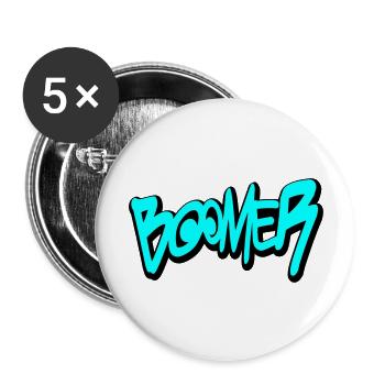 Boomer - Buttons groß 56 mm (5er Pack) - Weiß - Vorne