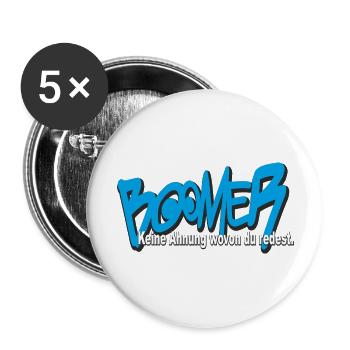 Boomer - Keine Ahnung wovon du redest. - Buttons groß 56 mm (5er Pack) - Weiß - Vorne