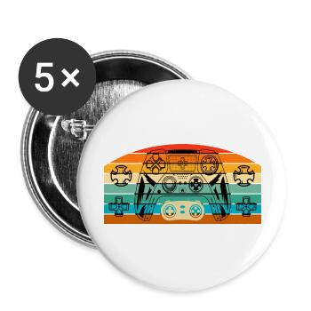Vintage Retro Gaming Controller - Buttons large 2.2''/56 mm (5-pack) - white - Front