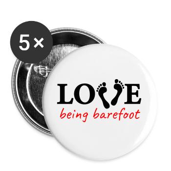 l’amour d’être pieds nus Version 2 - l’amour d’être pieds nus - Lot de 5 grands badges (56 mm) - blanc - Devant