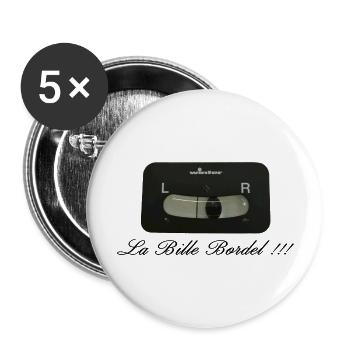 La bille bordel - Lot de 5 grands badges (56 mm) - blanc - Devant
