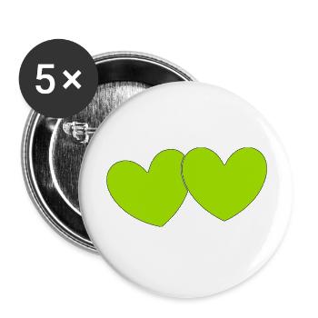 green heart green gift valentine's day - Buttons large 2.2''/56 mm (5-pack) - white - Front