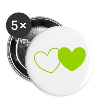 green heart green gift valentine's day - Buttons large 2.2''/56 mm (5-pack) - white - Front