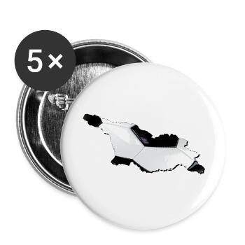 Georgia map frames real football - Buttons large 2.2''/56 mm (5-pack) - white - Front