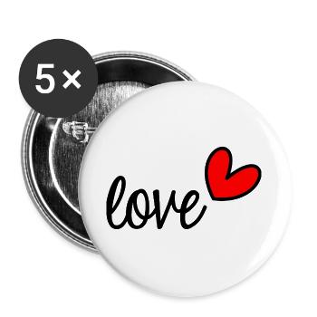 VALENTINE'S DAY. Bachelorette party. I LOVE YOU. I LOVE YOU. LOVE - Buttons large 2.2''/56 mm (5-pack) - white - Front