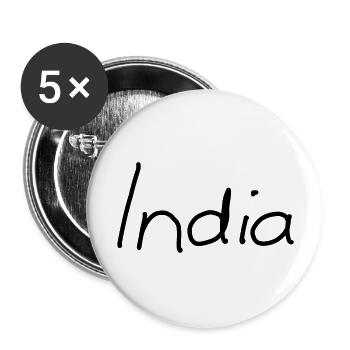 India - Buttons groß 56 mm (5er Pack) - Weiß - Vorne