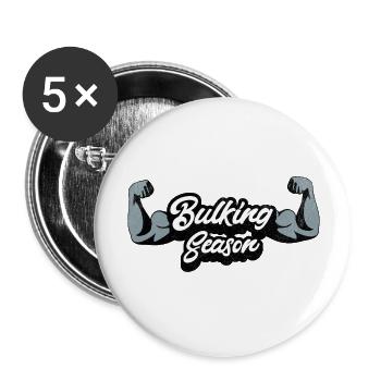 Gonflement Fintess Gym Design - Lot de 5 grands badges (56 mm) - blanc - Devant