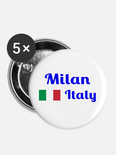 Mailand, Italien - Stilvolle Drucke - Buttons groß 56 mm (5er Pack) - Weiß