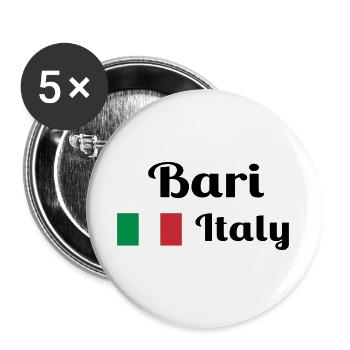 Bari Italia - Stilvolle Drucke - Buttons groß 56 mm (5er Pack) - Weiß - Vorne