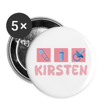 Pacifier Kirsten - Buttons large 2.2''/56 mm (5-pack) - white - Front