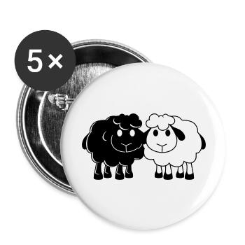 Two Sheep Friends Couple 2 Team Crew Small Baby - Buttons large 2.2''/56 mm (5-pack) - white - Front