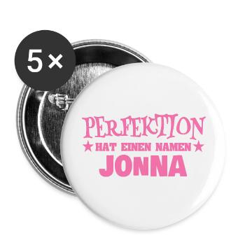 Woman's name Jonna - Buttons large 2.2''/56 mm (5-pack) - white - Front