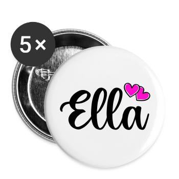 ella name - Buttons groß 56 mm (5er Pack) - Weiß - Vorne