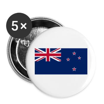 Nouvelle-Zélande - Lot de 5 grands badges (56 mm) - blanc - Devant