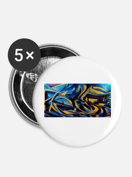 Graffiti Lisboa 2 - Buttons groß 56 mm (5er Pack) - Weiß