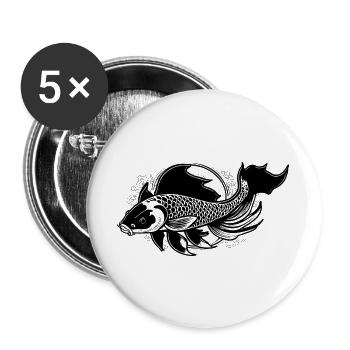 Abstrakte Farbexplosion auf Streetwear - Buttons groß 56 mm (5er Pack) - Weiß - Vorne