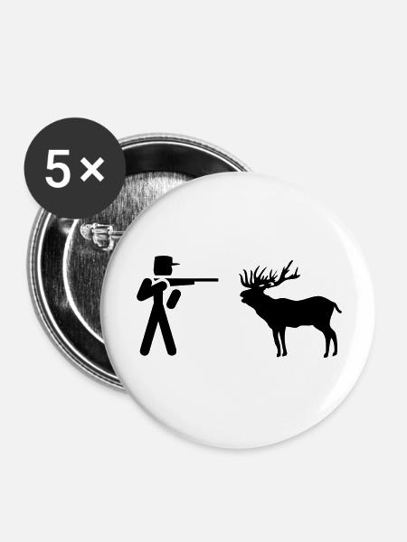 jäger wild - Buttons groß 56 mm (5er Pack) - Weiß