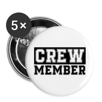 membre d’équipage - Lot de 5 grands badges (56 mm) - blanc - Devant