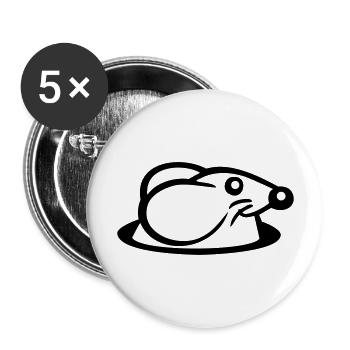souris trou de souris trou de souris Peeps mignon drôle bande dessinée - Lot de 5 grands badges (56 mm) - blanc - Devant