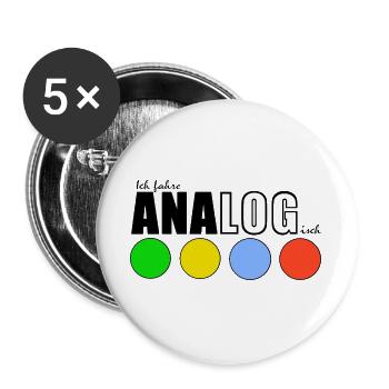 ANALOGisch - Buttons groß 56 mm (5er Pack) - Weiß - Vorne