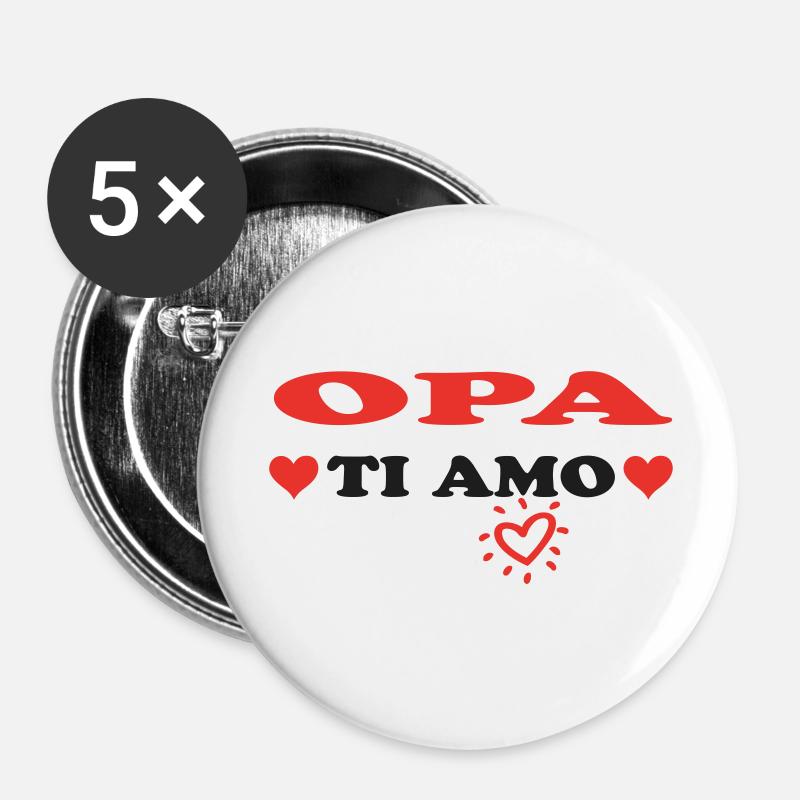 OPA Ti amo - Buttons large 2.2''/56 mm (5-pack) - white