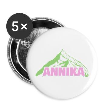 Alpinisme Annika - Lot de 5 grands badges (56 mm) - blanc - Devant