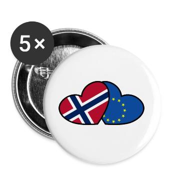 Norway <3 EU - Buttons large 2.2''/56 mm (5-pack) - white - Front
