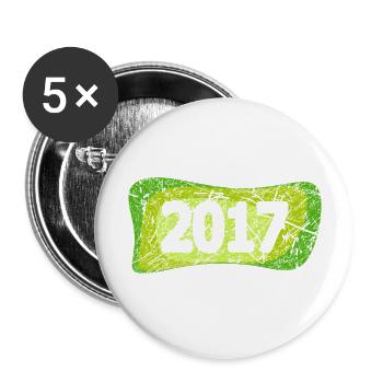 2017 - Lot de 5 grands badges (56 mm) - blanc - Devant