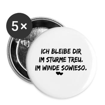 Treue Spruch Liebe Hund & Mensch - Buttons groß 56 mm (5er Pack) - Weiß - Vorne