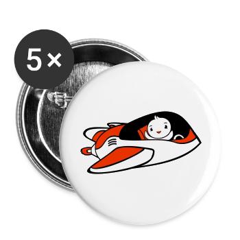 Canard vaisseau spatial Pilote Espace Science fiction Cool - Lot de 5 grands badges (56 mm) - blanc - Devant