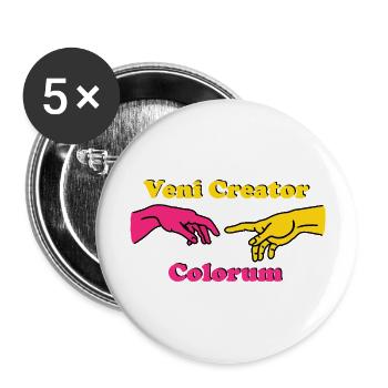Veni Creator Colorum - Buttons groß 56 mm (5er Pack) - Weiß - Vorne
