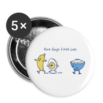 Breakfast Race - Buttons large 2.2''/56 mm (5-pack) - white - Front