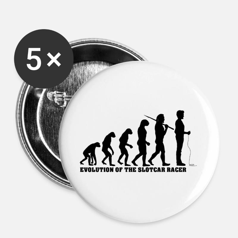 Evolution of the slotcar racer - Buttons groß 56 mm (5er Pack) - Weiß