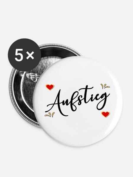 AUFSTIEG - Buttons groß 56 mm (5er Pack) - Weiß