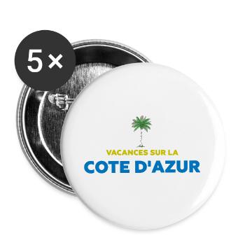 Holidays on the French Riviera - Buttons large 2.2''/56 mm (5-pack) - white - Front