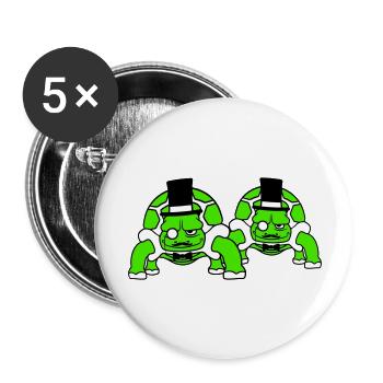 2 Mr. Turtles Mr. Gentlemen Rich Top Hat - Buttons large 2.2''/56 mm (5-pack) - white - Front