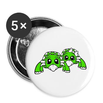 2 Turtles Couple In Love Man Woman Love - Buttons large 2.2''/56 mm (5-pack) - white - Front